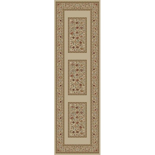 Concord Global 9 ft. 3 in. x 12 ft. 6 in. Ankara Floral Border - Ivory 62328